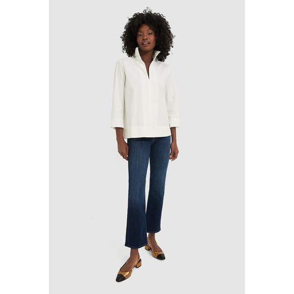 TUCKERNUCK White Margot Stand Collar Blouse Size L NWT Retail $128 Tuckernuck - Picture 4 of 6